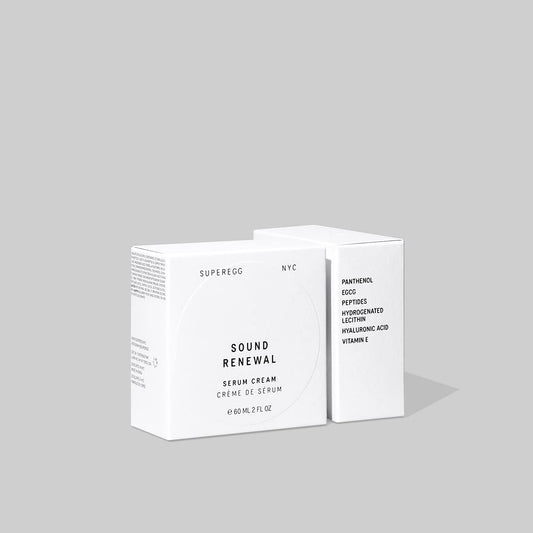 SUPEREGG Sound Renewal Serum Cream: For a fresh, luminous complexion. Nourishing serum cream with Panthenol and EGCG. 60 ML / 2 FL OZ