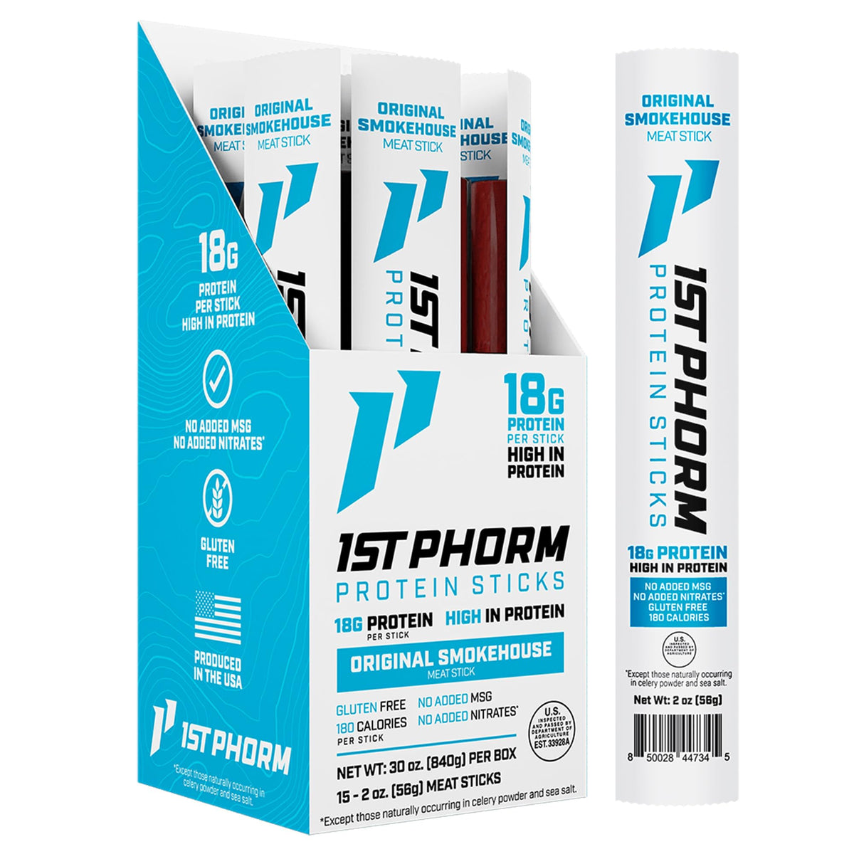 1st Phorm Protein Sticks, Breakfast Sausage, 18g Protein, 15 Count