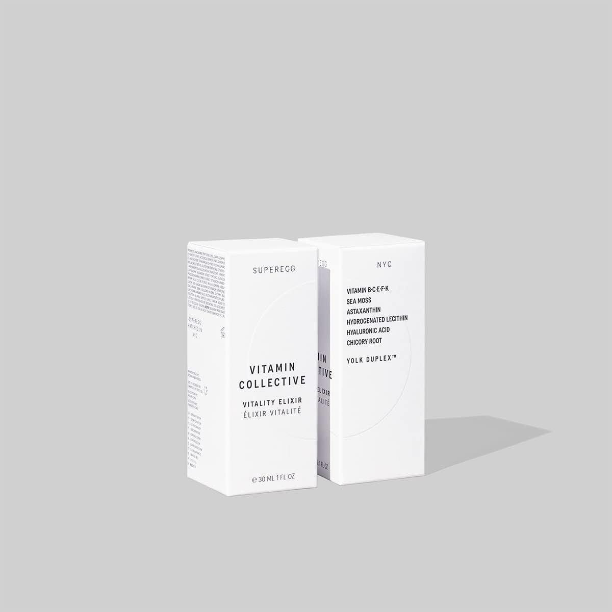 SUPEREGG Vitamin Collective Vitality Elixir: For a bright and firm complexion. Treatment serum with Vitamin B·C·E·F·K and Sea Moss. 30 ML / 1 FL OZ