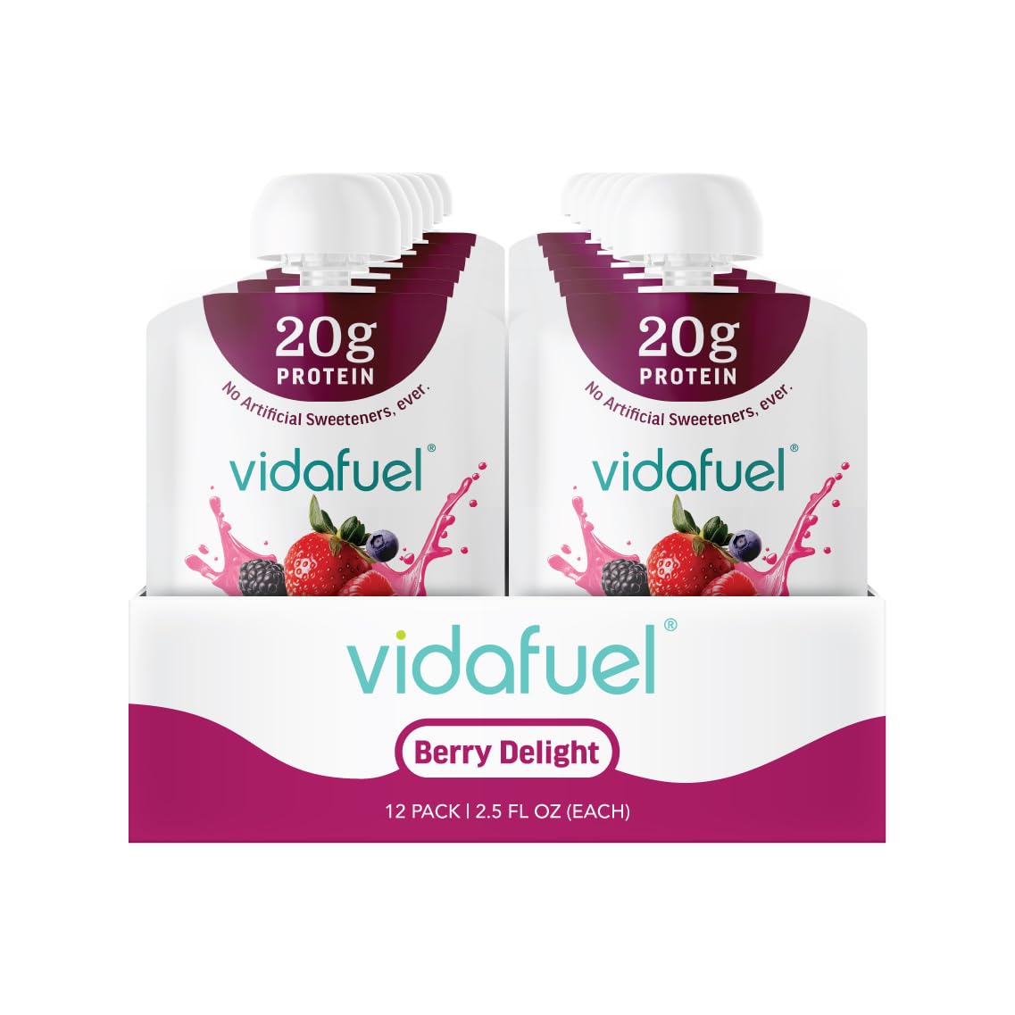 VIDAFUEL Wellness Protein Shot, Citrus Burst, 20g Protein, 12 Pk