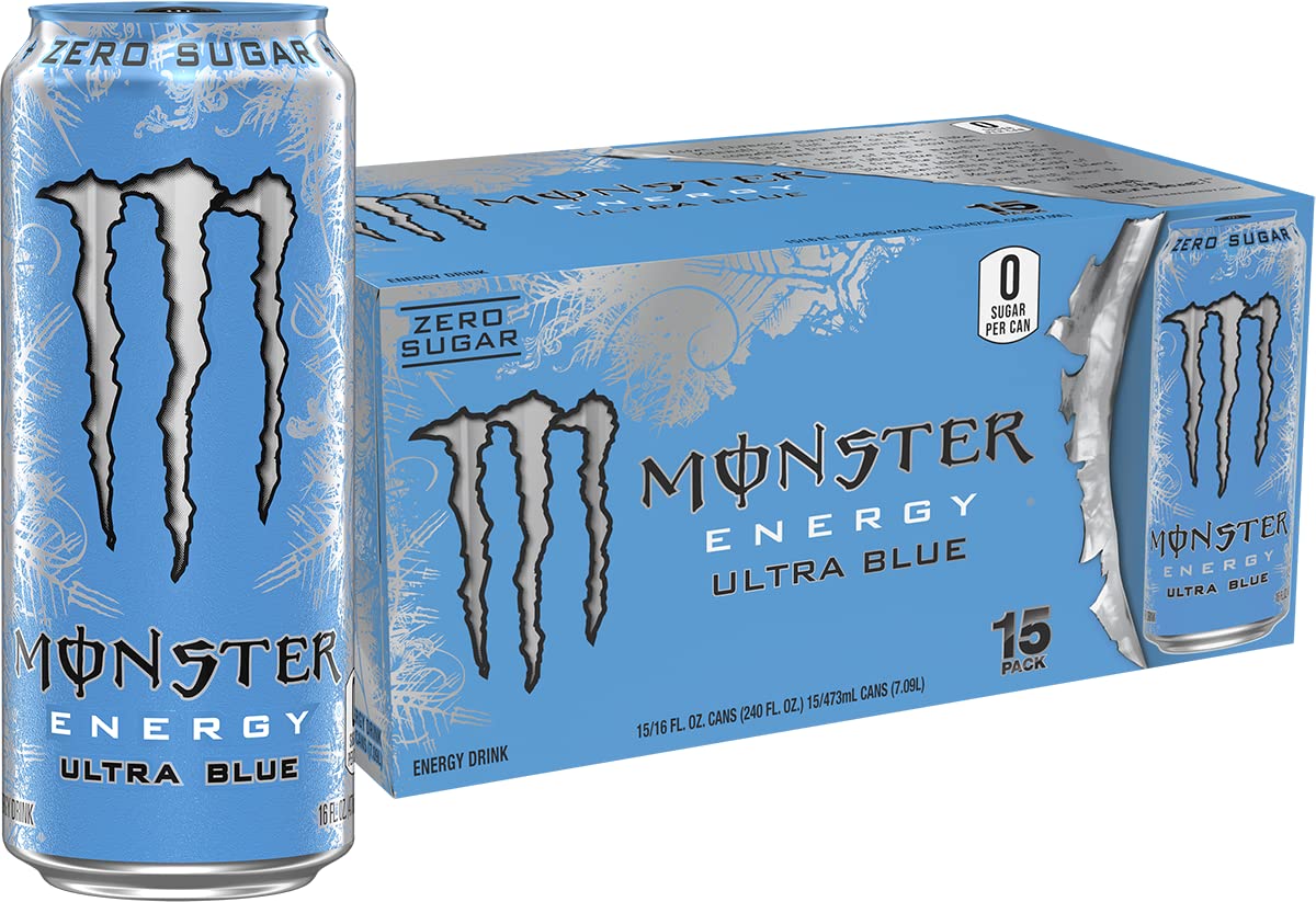 Monster Energy Ultra Black, Sugar Free Energy Drink, 16 Ounce