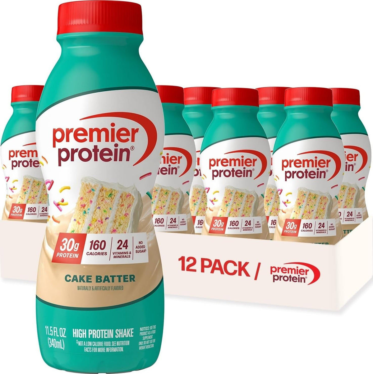 Premier Protein 30g High Protein Shake, Cinnamon Roll, 12 Pack