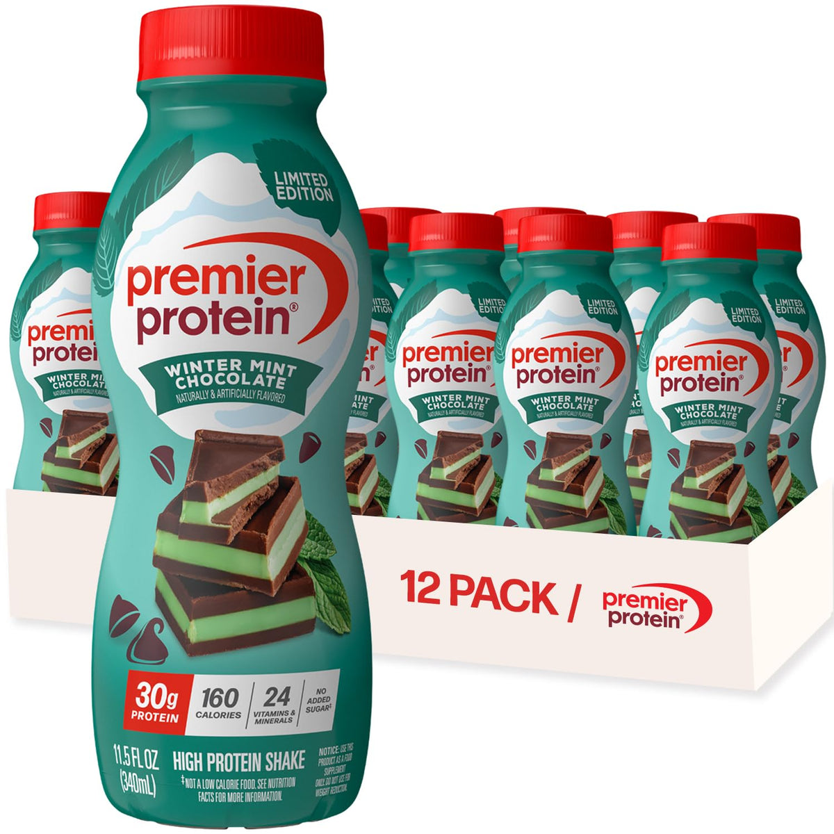 Premier Protein 30g High Protein Shake, Cinnamon Roll, 12 Pack