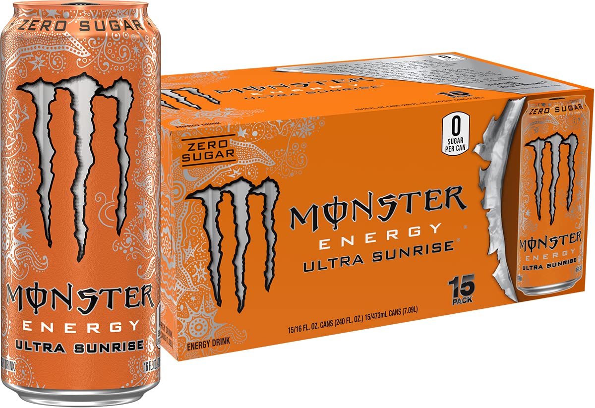 Monster Energy Ultra Black, Sugar Free Energy Drink, 16 Ounce
