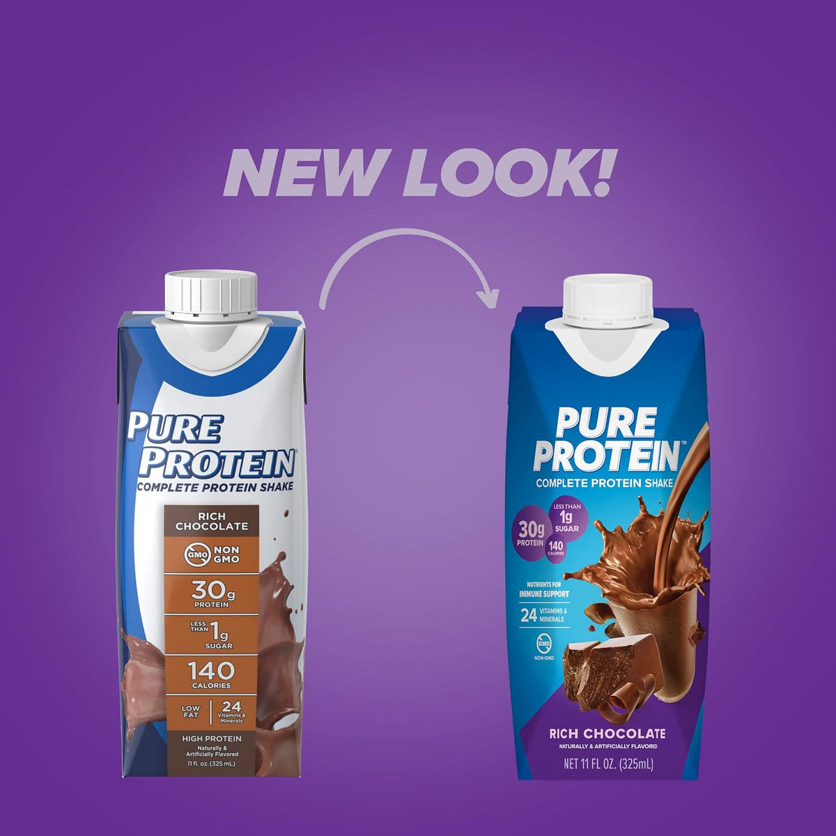 Pure Protein Chocolate Protein Shake & Bars, High Protein, Nutritious Snacks to Support Energy, Low Sugar, Gluten Free, Chocolate Deluxe, 1.76 oz., 12 Count(Pack of 1) (Packaging may vary)