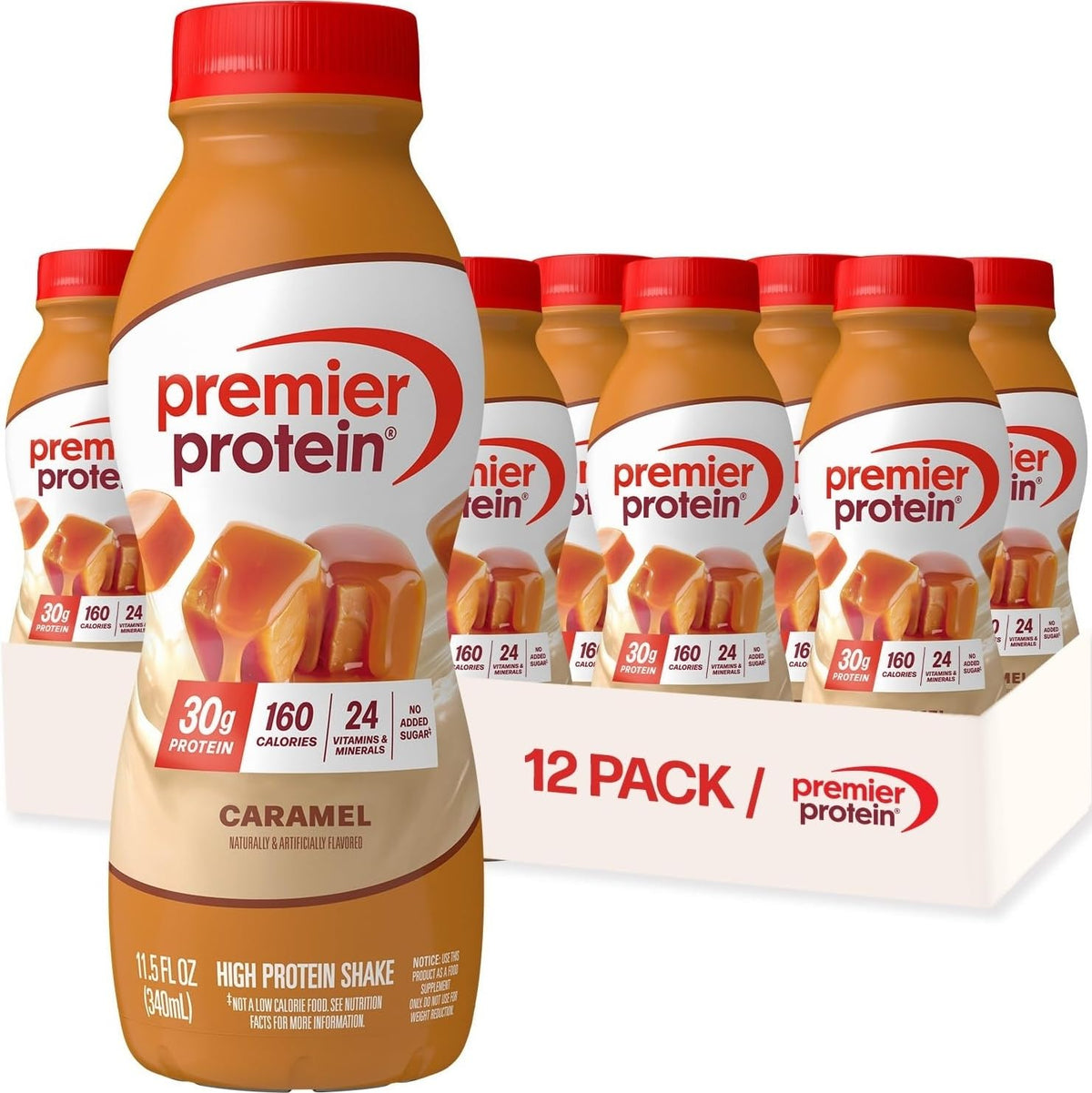Premier Protein 30g High Protein Shake, Cinnamon Roll, 12 Pack