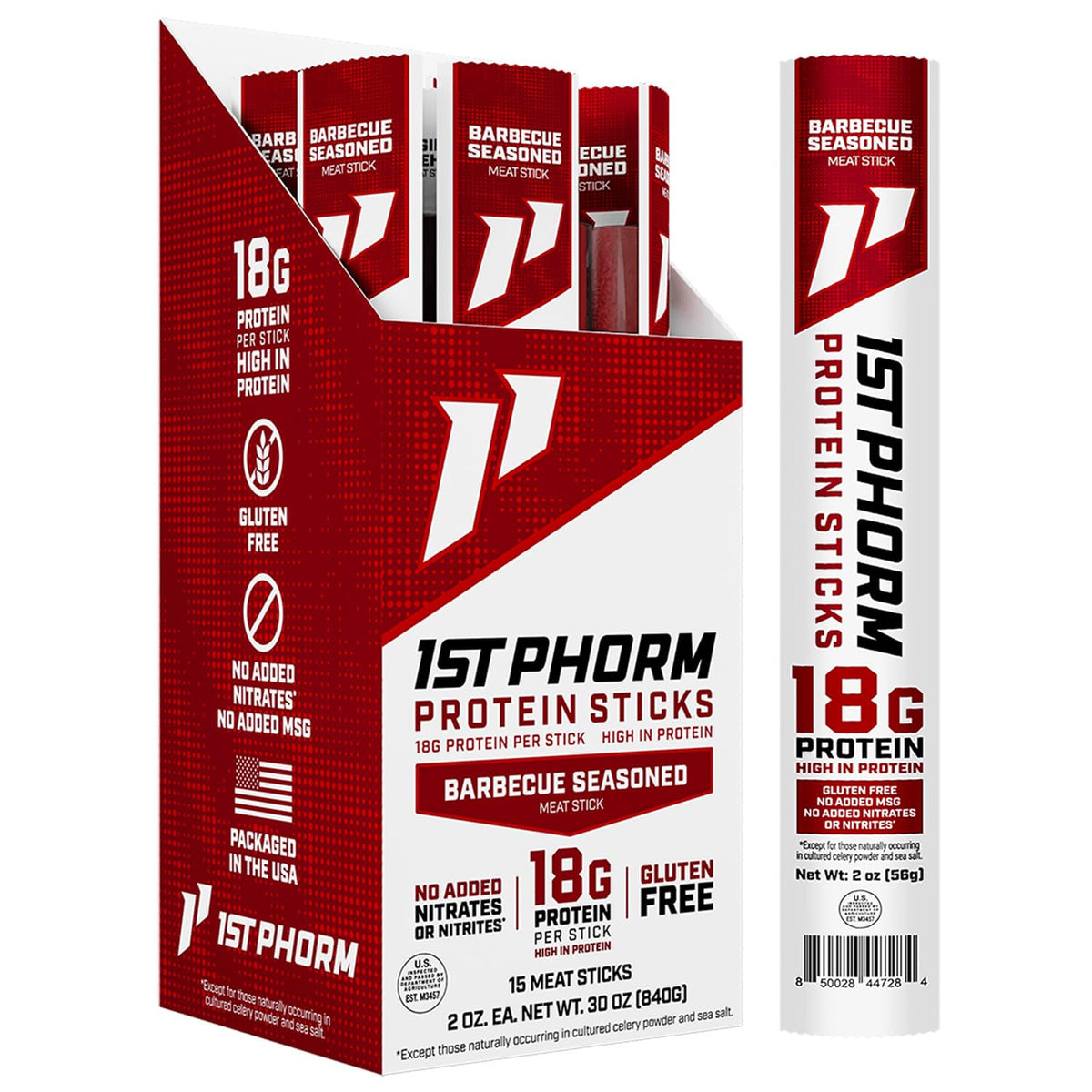 1st Phorm Protein Sticks, Breakfast Sausage, 18g Protein, 15 Count