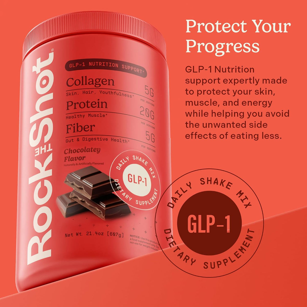 GLP-1 Supplement, Gut Health, Muscle Support, Fiber Protein Shake Chocolate