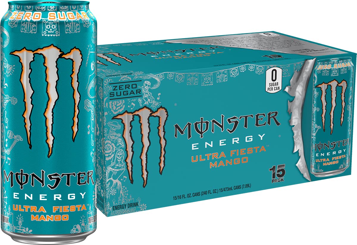 Monster Energy Ultra Black, Sugar Free Energy Drink, 16 Ounce