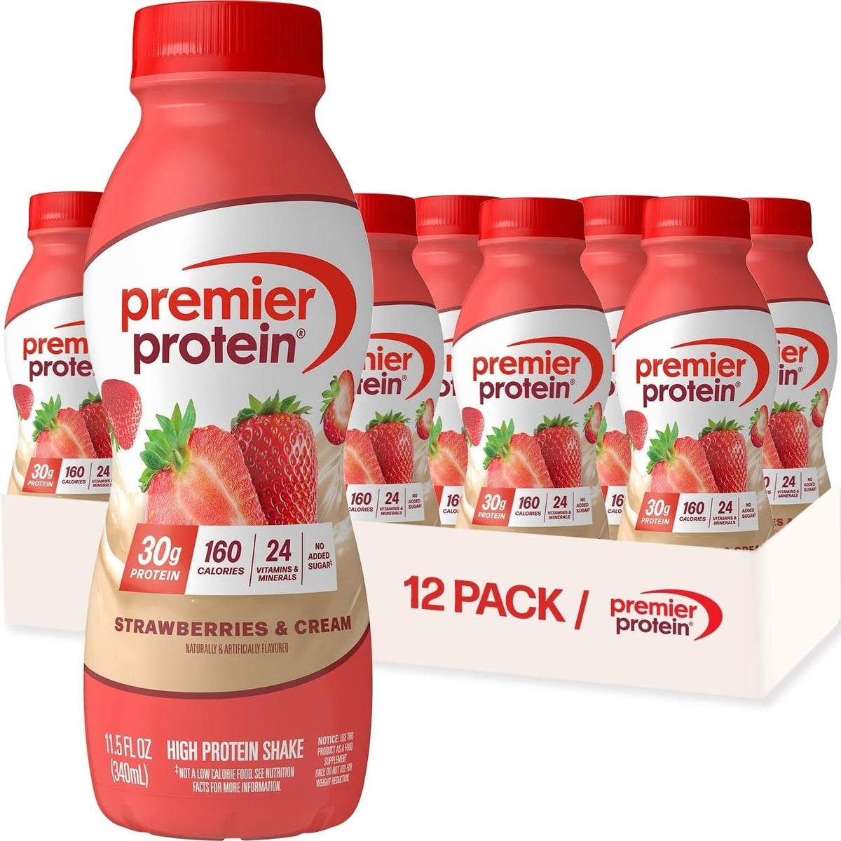 Premier Protein 30g High Protein Shake, Cinnamon Roll, 12 Pack