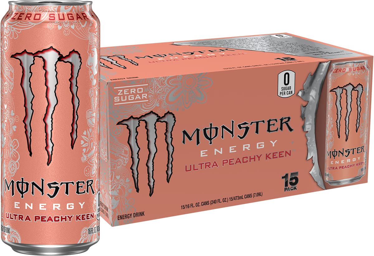 Monster Energy Ultra Black, Sugar Free Energy Drink, 16 Ounce
