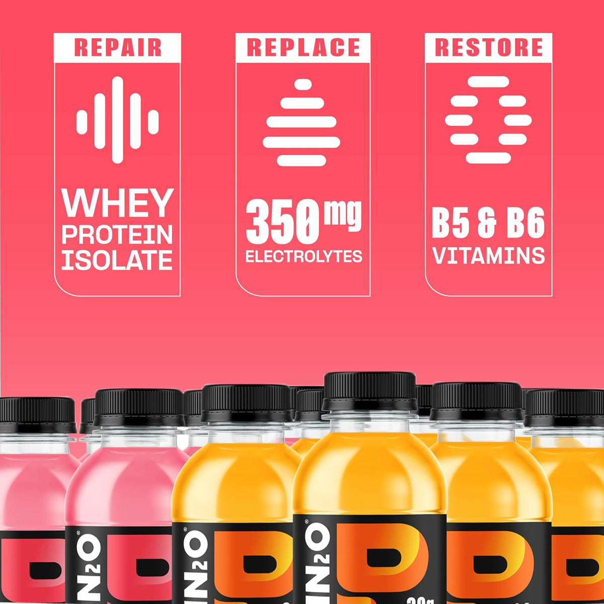 Protein2o 2-in-1 Clear Whey Protein & Electrolyte Beverage, 20g Protein, Gluten-Free, Keto, 16.9 fl oz Bottles (12 Count Variety Pack)