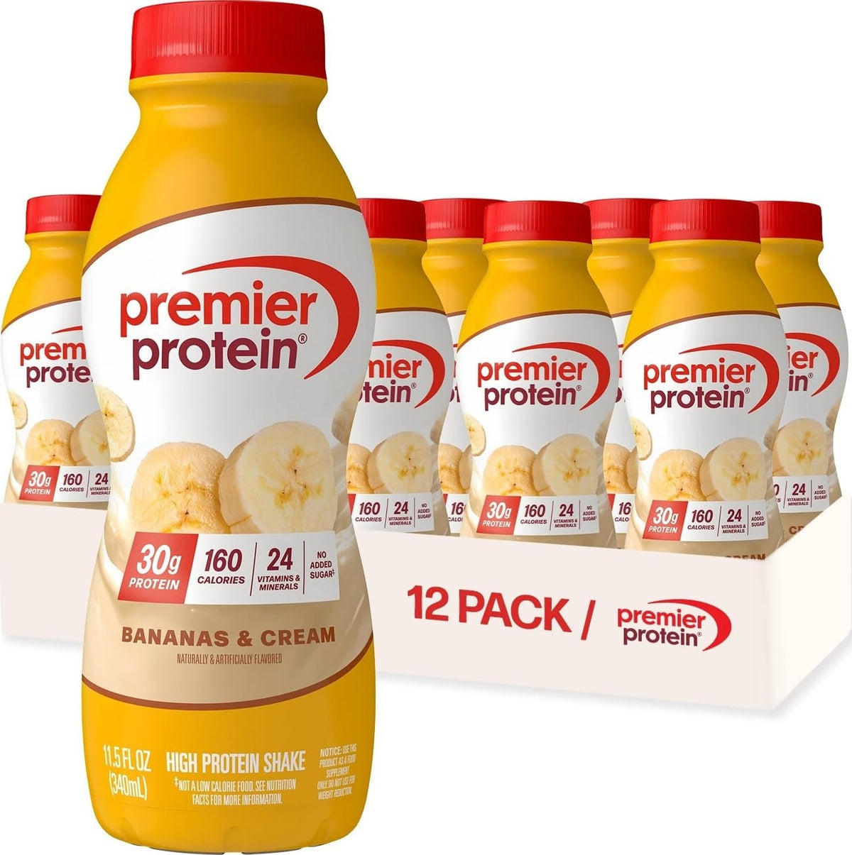 Premier Protein 30g High Protein Shake, Cinnamon Roll, 12 Pack