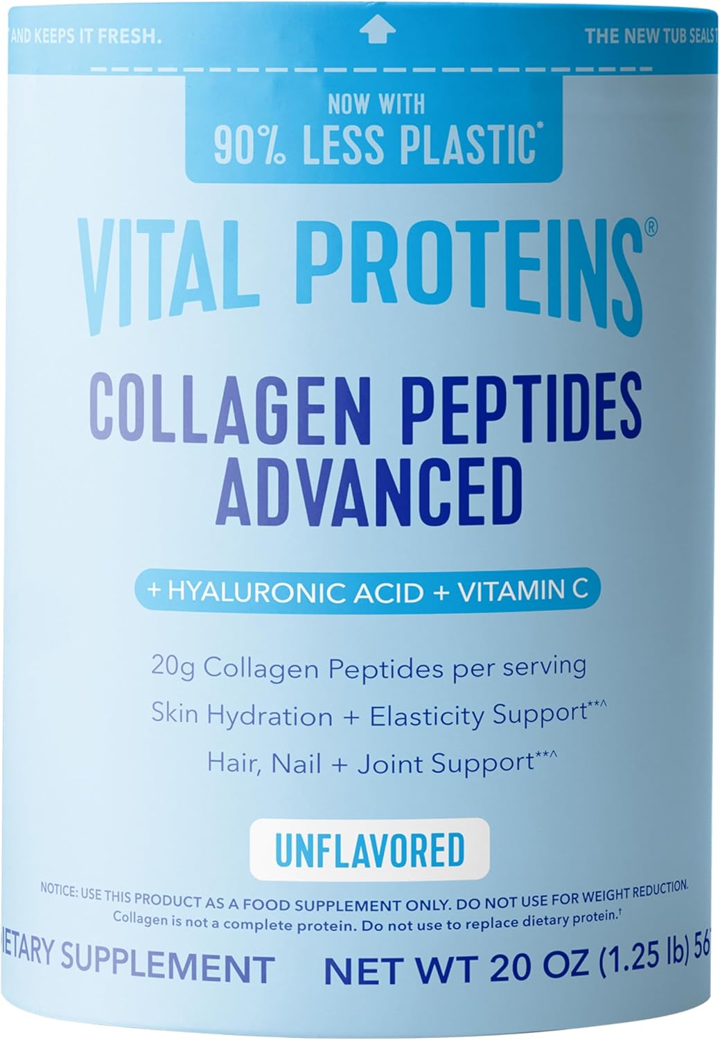 Vital Proteins Collagen Peptides Powder Advanced, Unflavored, 20oz