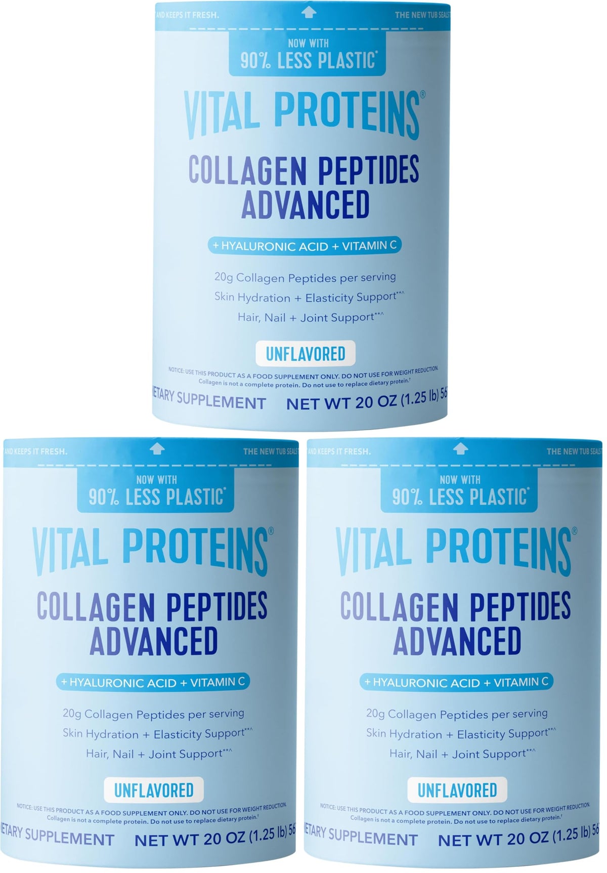 Vital Proteins Collagen Peptides Powder Advanced, Unflavored, 20oz