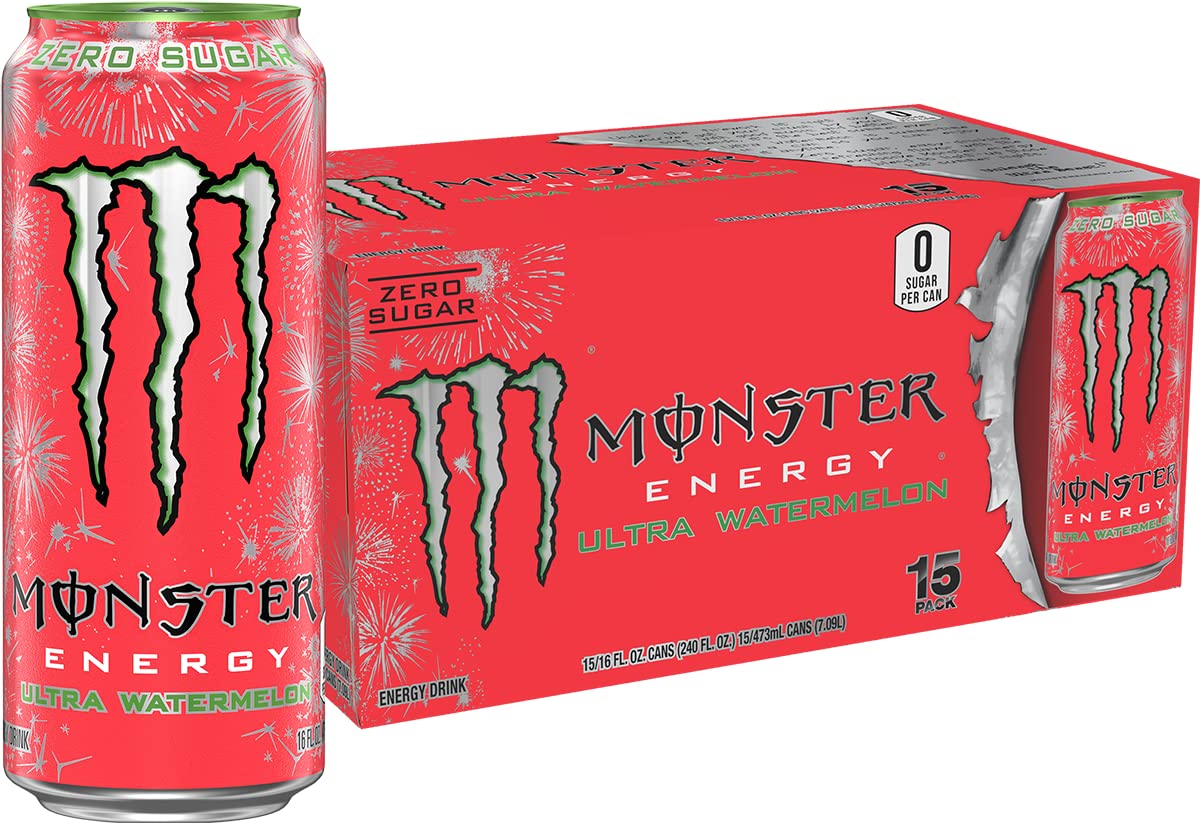 Monster Energy Ultra Black, Sugar Free Energy Drink, 16 Ounce
