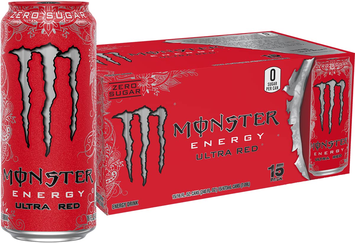 Monster Energy Ultra Black, Sugar Free Energy Drink, 16 Ounce