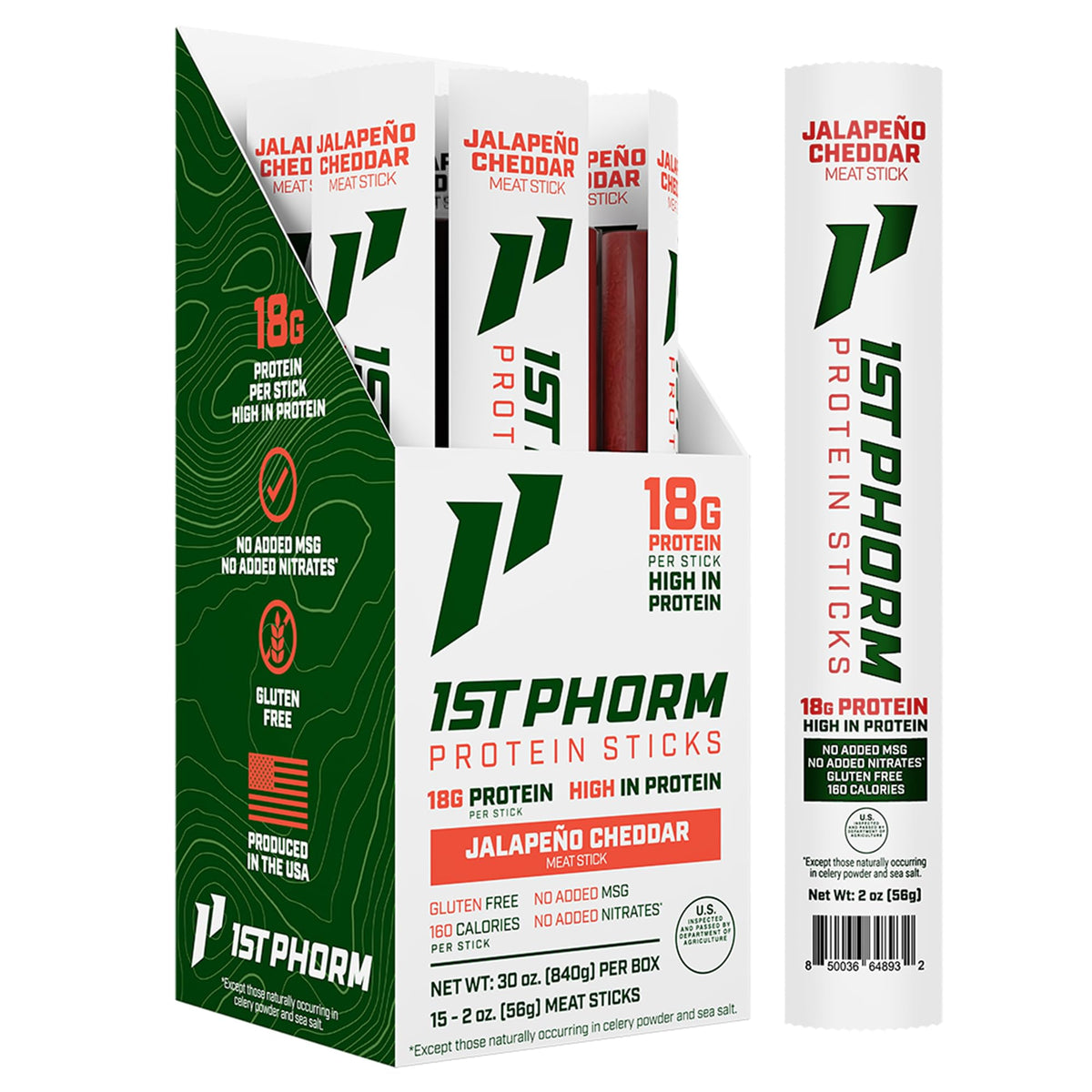 1st Phorm Protein Sticks, Breakfast Sausage, 18g Protein, 15 Count