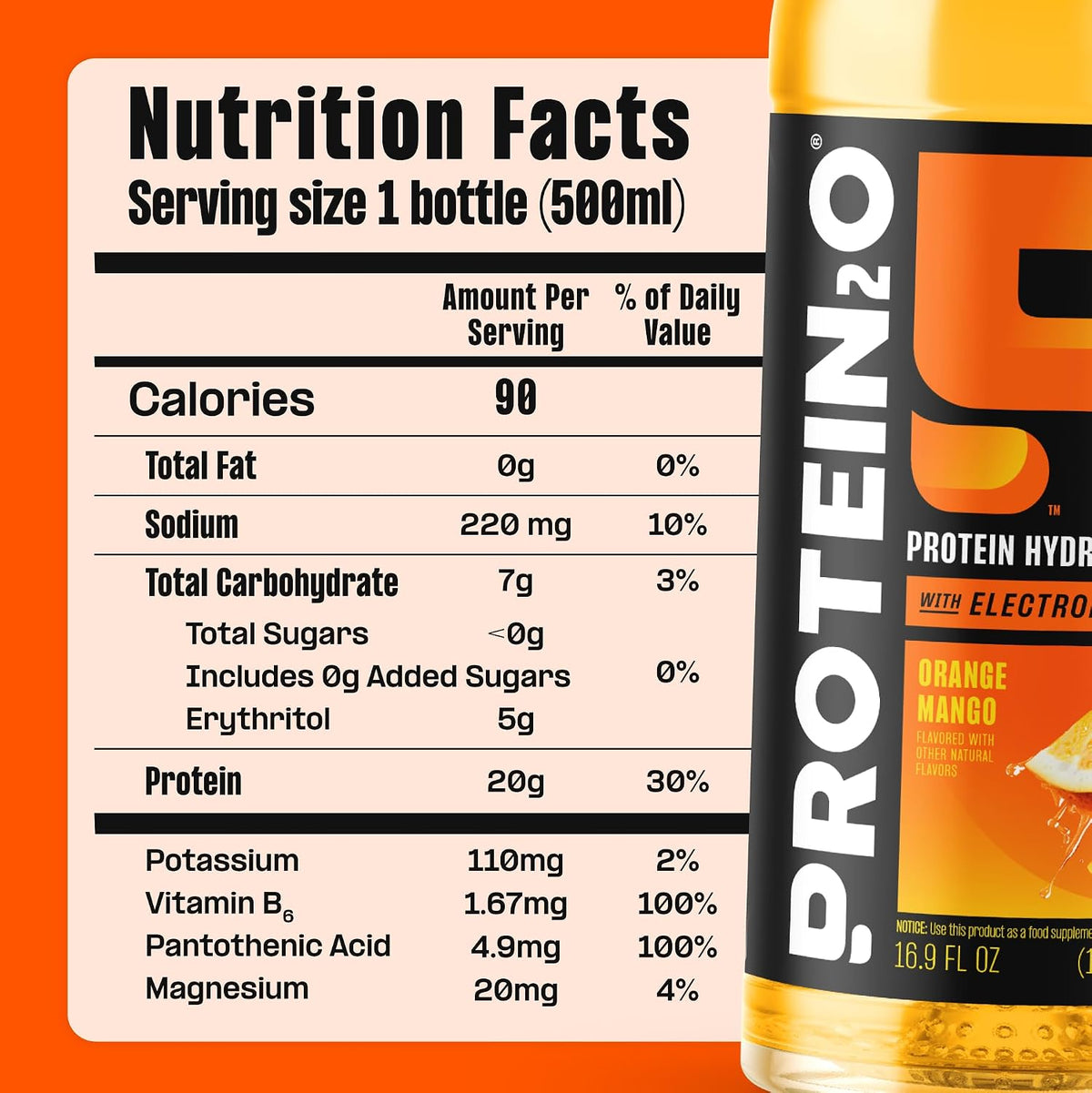 Protein2o 2-in-1 Clear Whey Protein & Electrolyte Beverage, 20g Protein, Gluten-Free, Keto, 16.9 fl oz Bottles (12 Count Variety Pack)