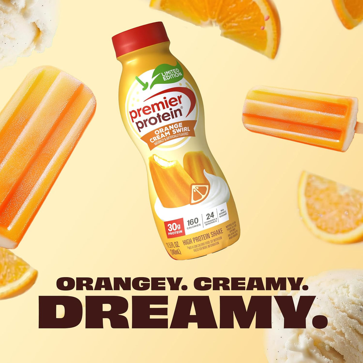Premier Protein LIMITED EDITION 30g Shake, Orange Cream Swirl, 12 Pack