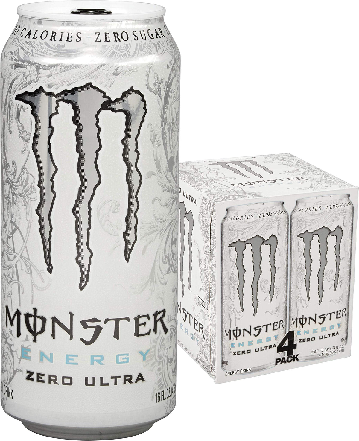 Monster Energy Ultra Black, Sugar Free Energy Drink, 16 Ounce
