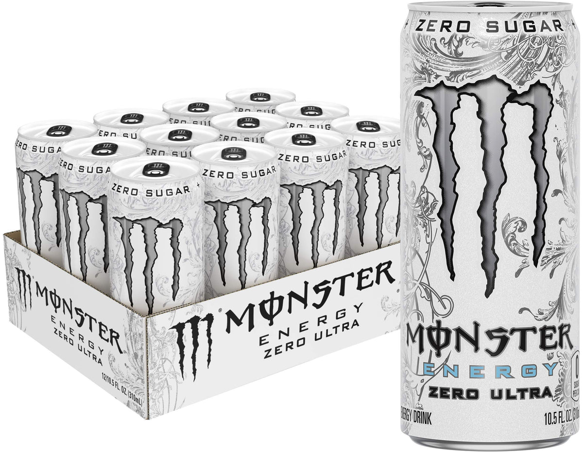 Monster Energy Ultra Black, Sugar Free Energy Drink, 16 Ounce