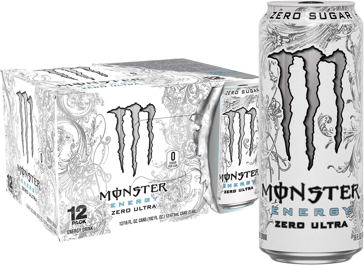 Monster Energy Ultra Black, Sugar Free Energy Drink, 16 Ounce